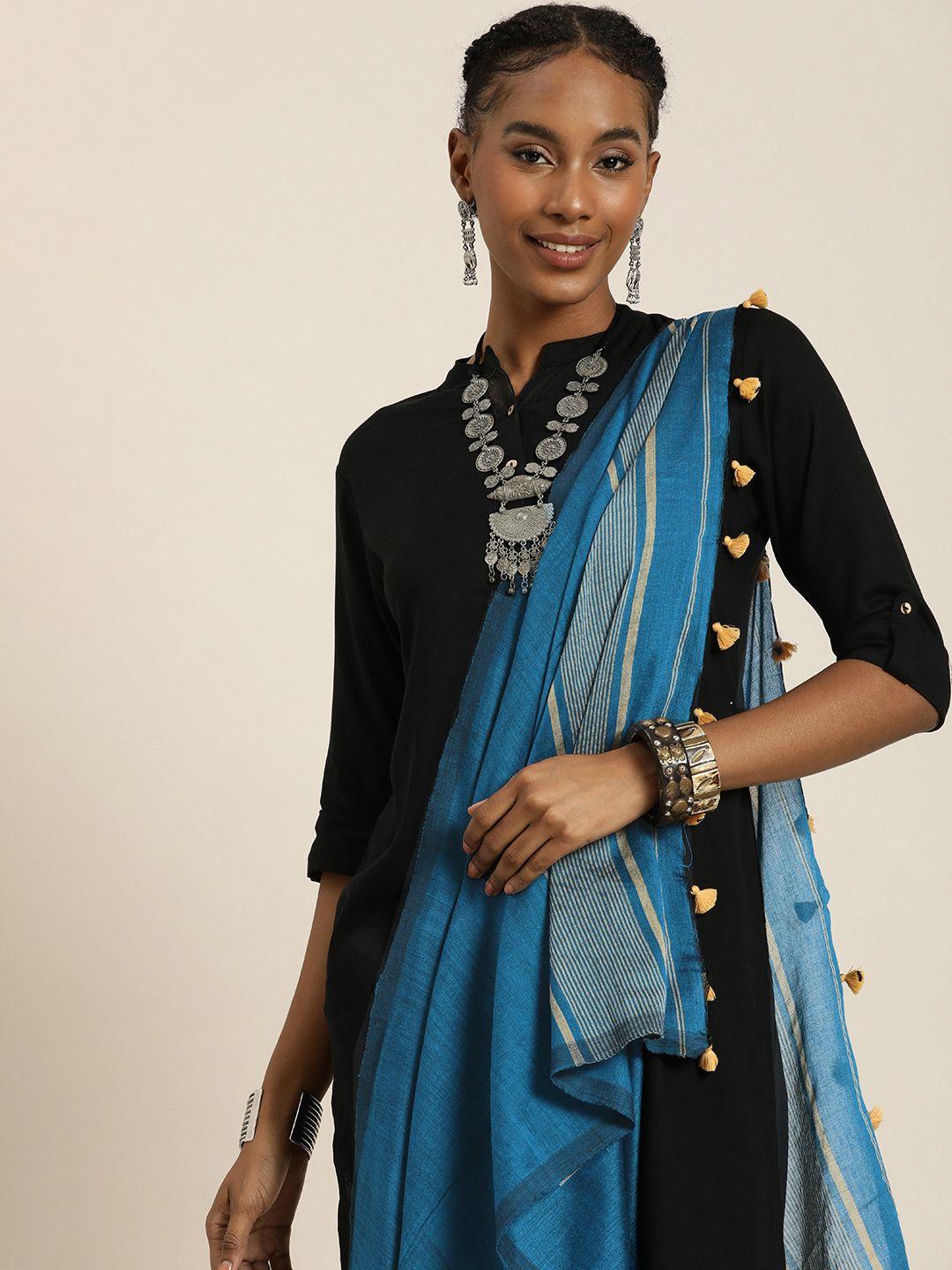 taavi tasselled woven design dupatta