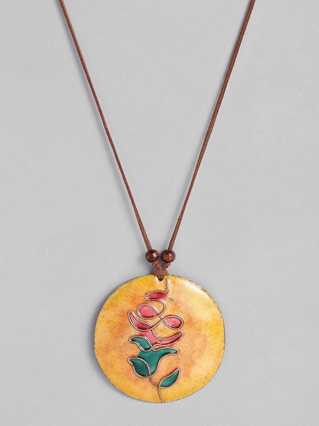 taavi women circular-shaped enamelled necklace