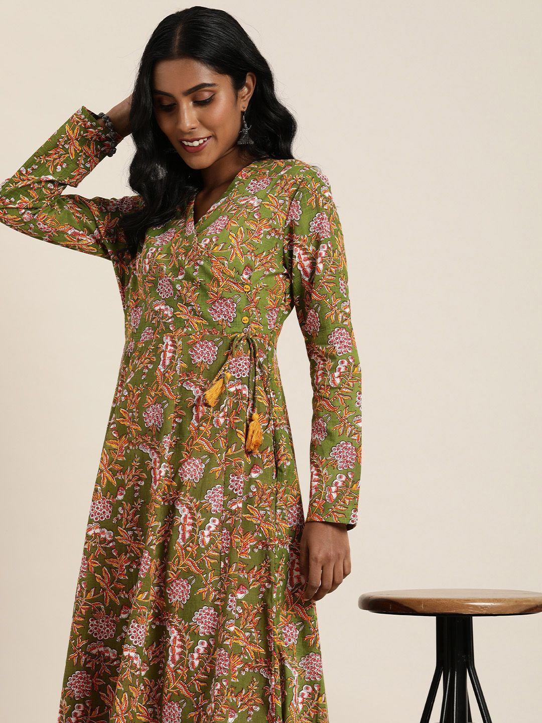 taavi women sanganeri pure cotton floral printed floral kurta