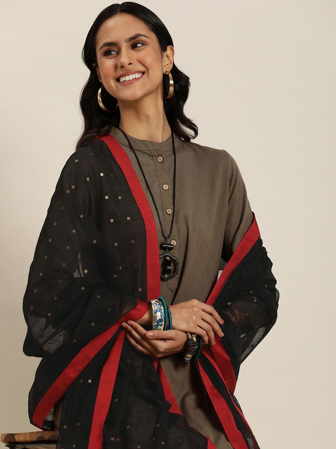 taavi woven design handloom sustainable dupatta with sequinned