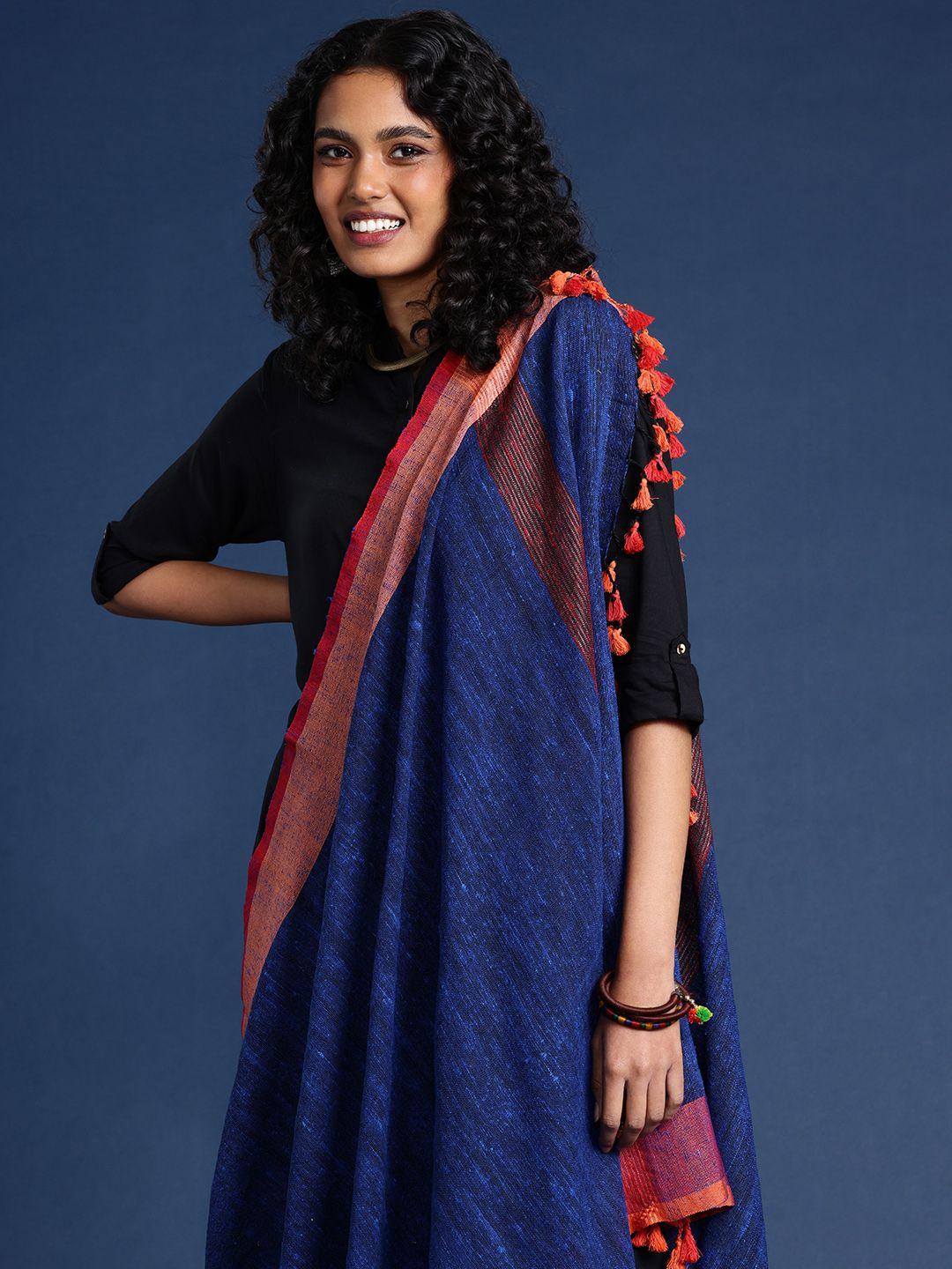 taavi woven design tasselled dupatta