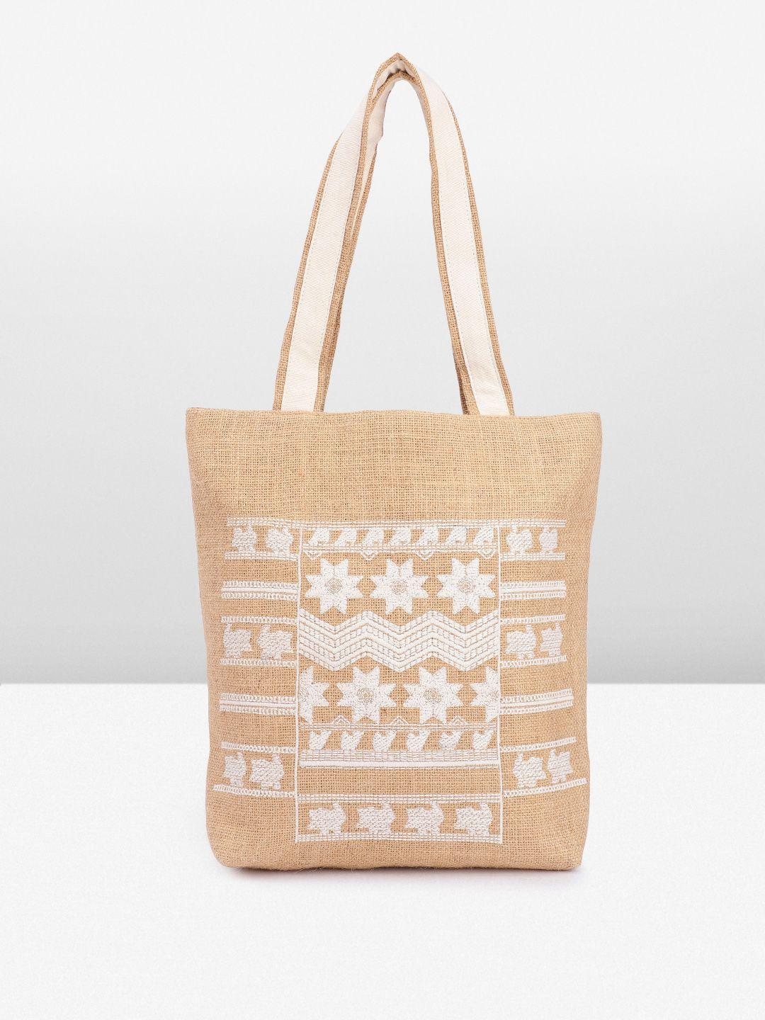 taavi woven design textured shopper tote bag