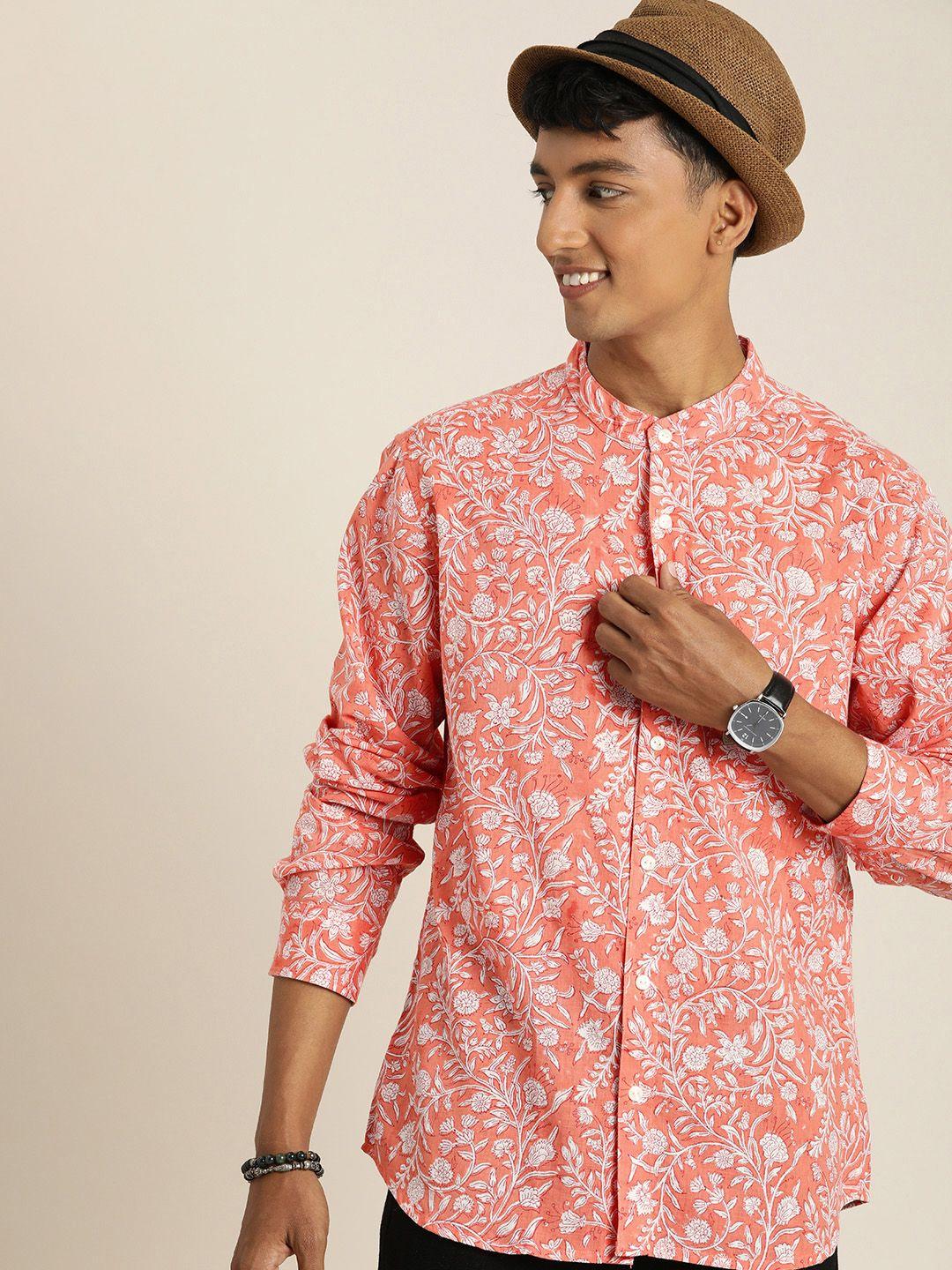 taavi woven legacy floral printed pure cotton casual shirt