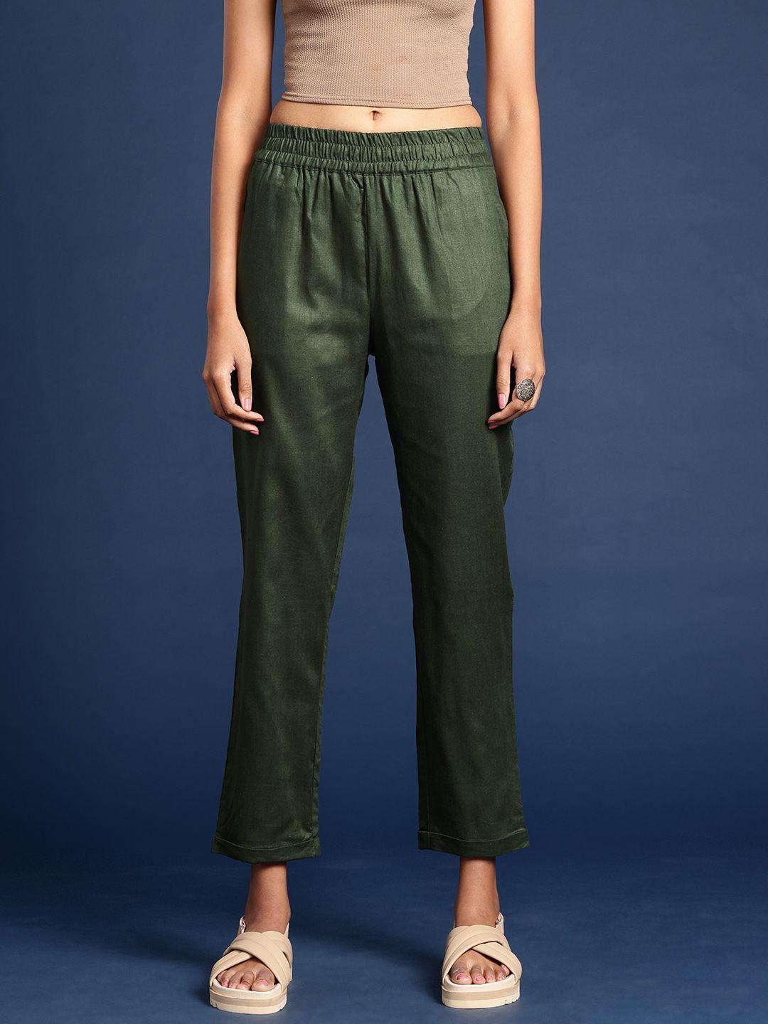 taavi woven legacy mid-rise cropped regular trousers