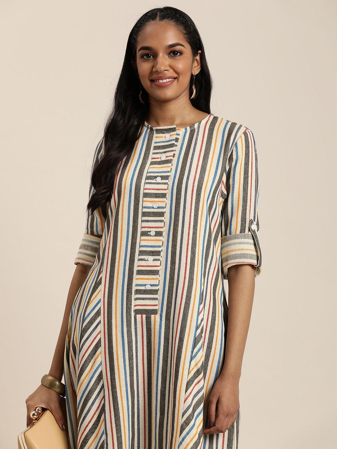 taavi woven legacy striped pure cotton kurta