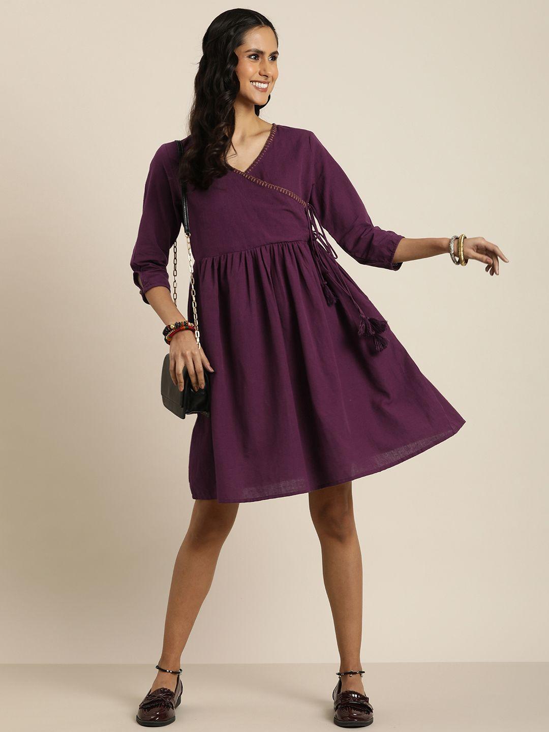 taavi woven legacy v-neck cotton wrap style dress