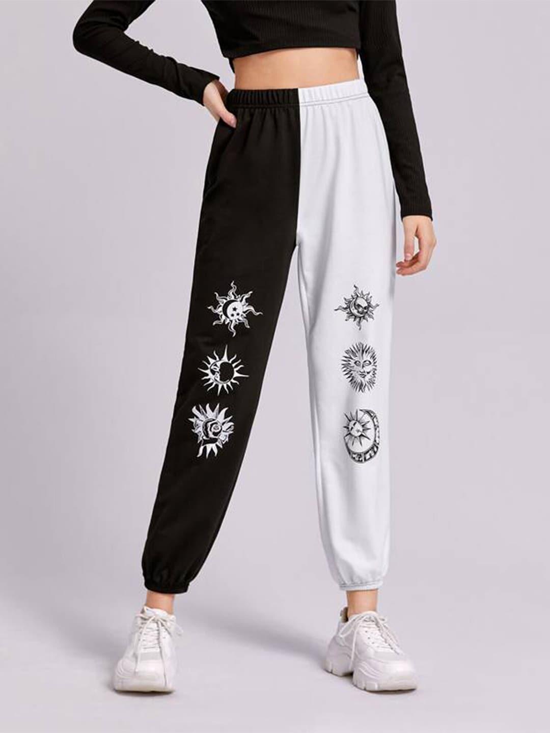 tabadtod women conversational printed relaxed loose fit joggers