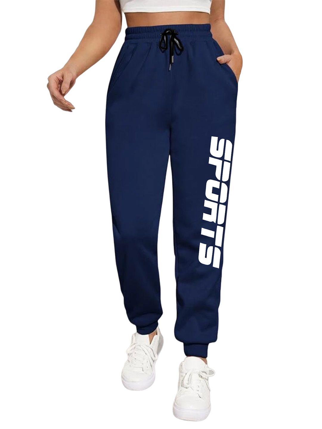 tabadtod women navy blue relaxed loose fit joggers trousers