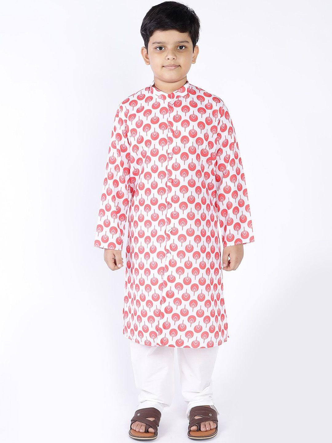 tabard boys geometric printed pure cotton mandarin collar straight kurta