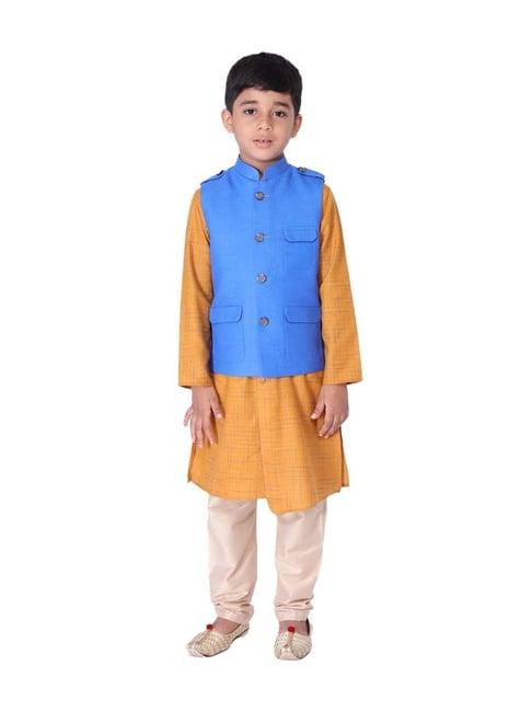 tabard ethnic kurta set with nehru jacket for kids