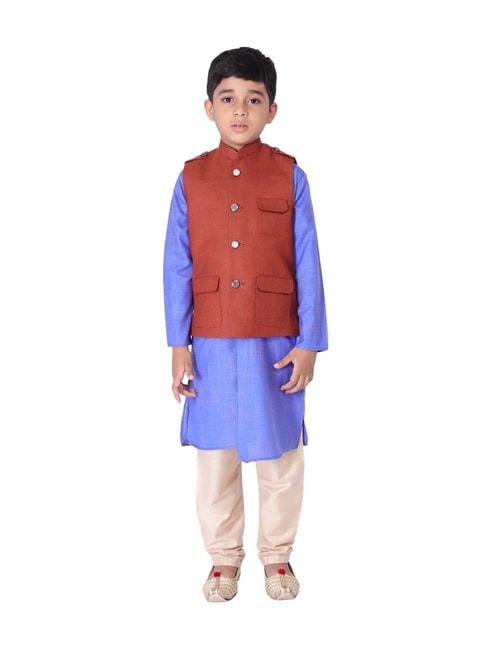 tabard ethnic kurta set with nehru jacket for kids