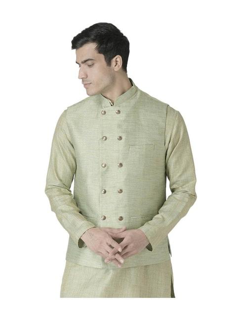 tabard-green-regular-fit-solid-nehru-jacket