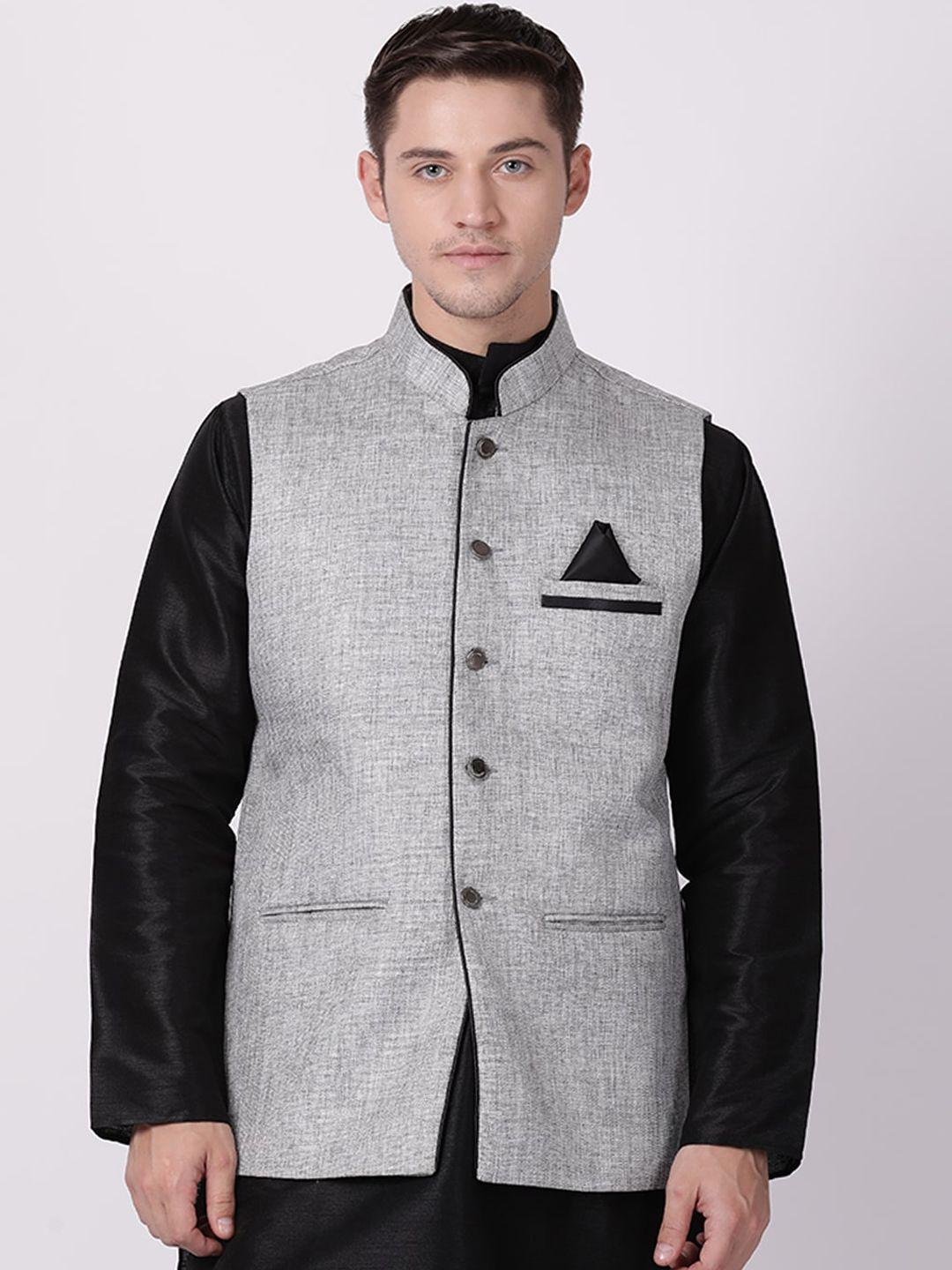 tabard-men-silver-solid-pure-cotton-nehru-jacket