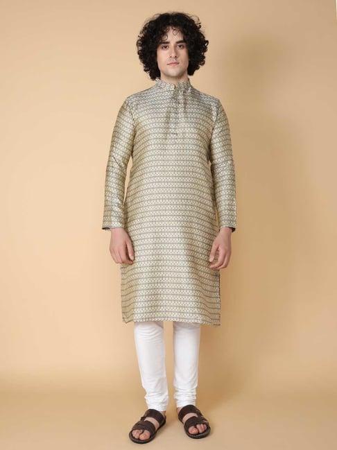 tabard blue regular fit kurta