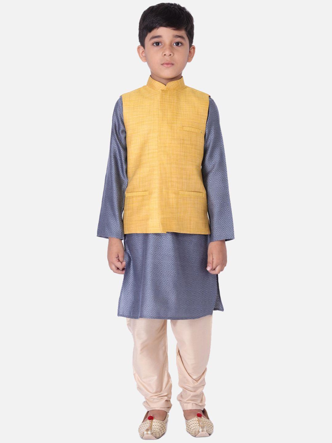 tabard boys blue regular pure cotton kurta with trousers