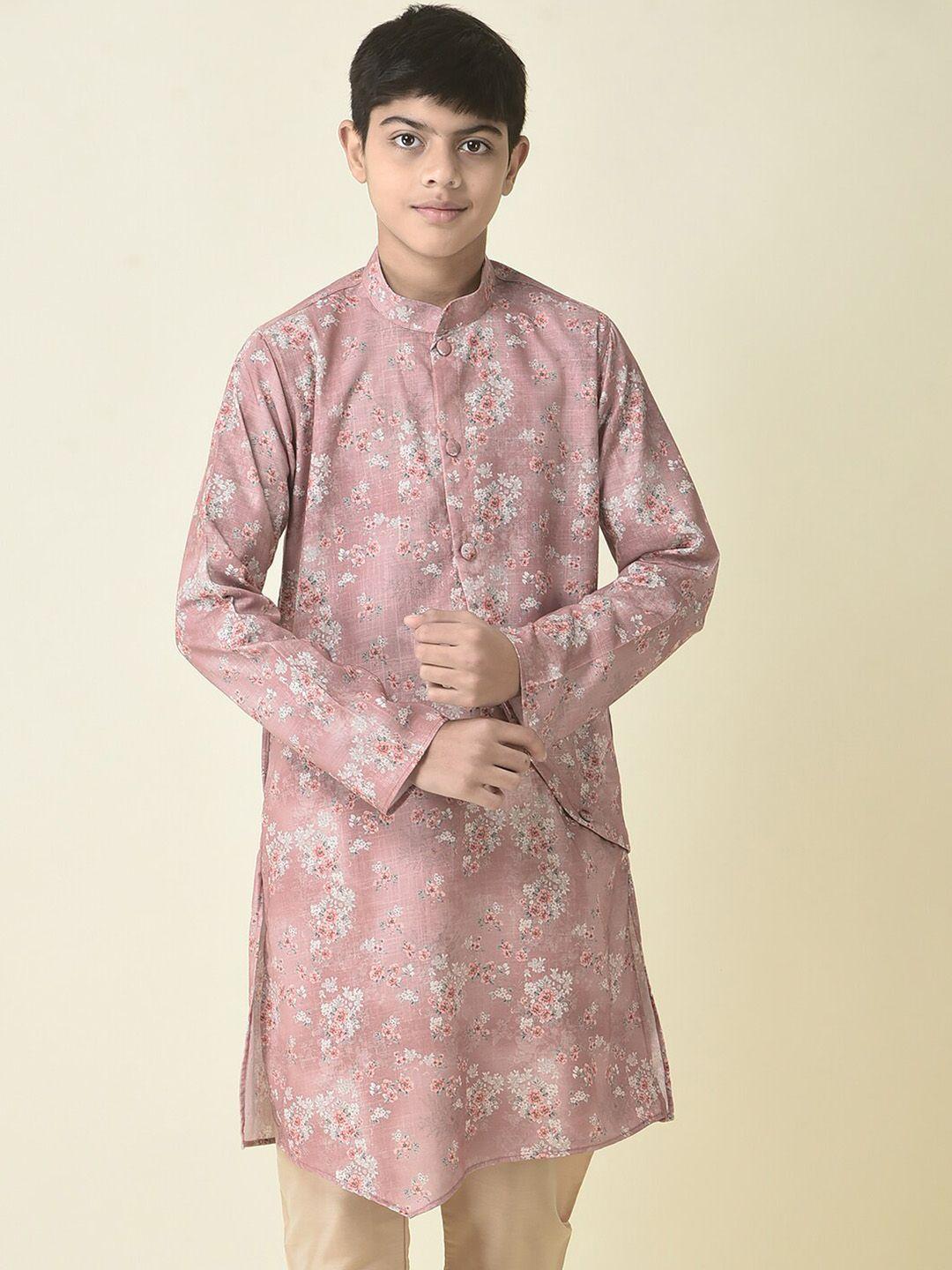 tabard boys floral printed cotton kurta