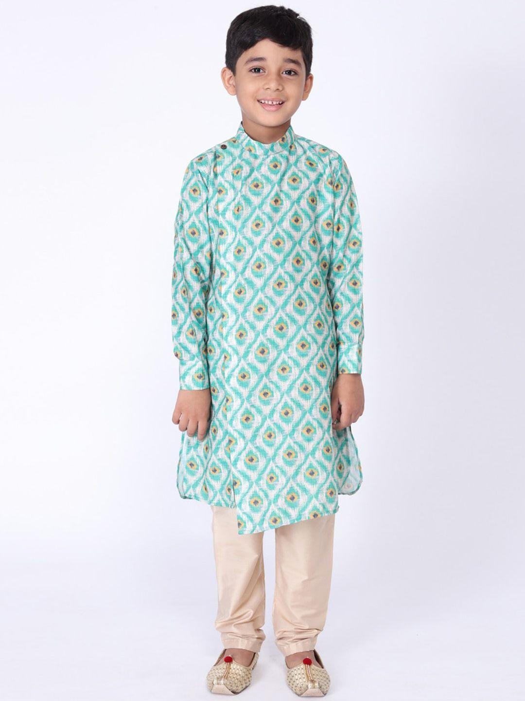 tabard boys mandarin collar ethnic motifs printed pure cotton kurta