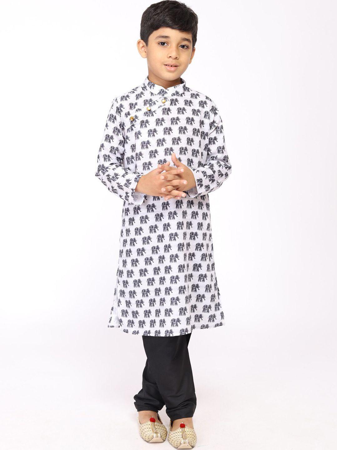 tabard boys printed cotton angrakha straight kurta