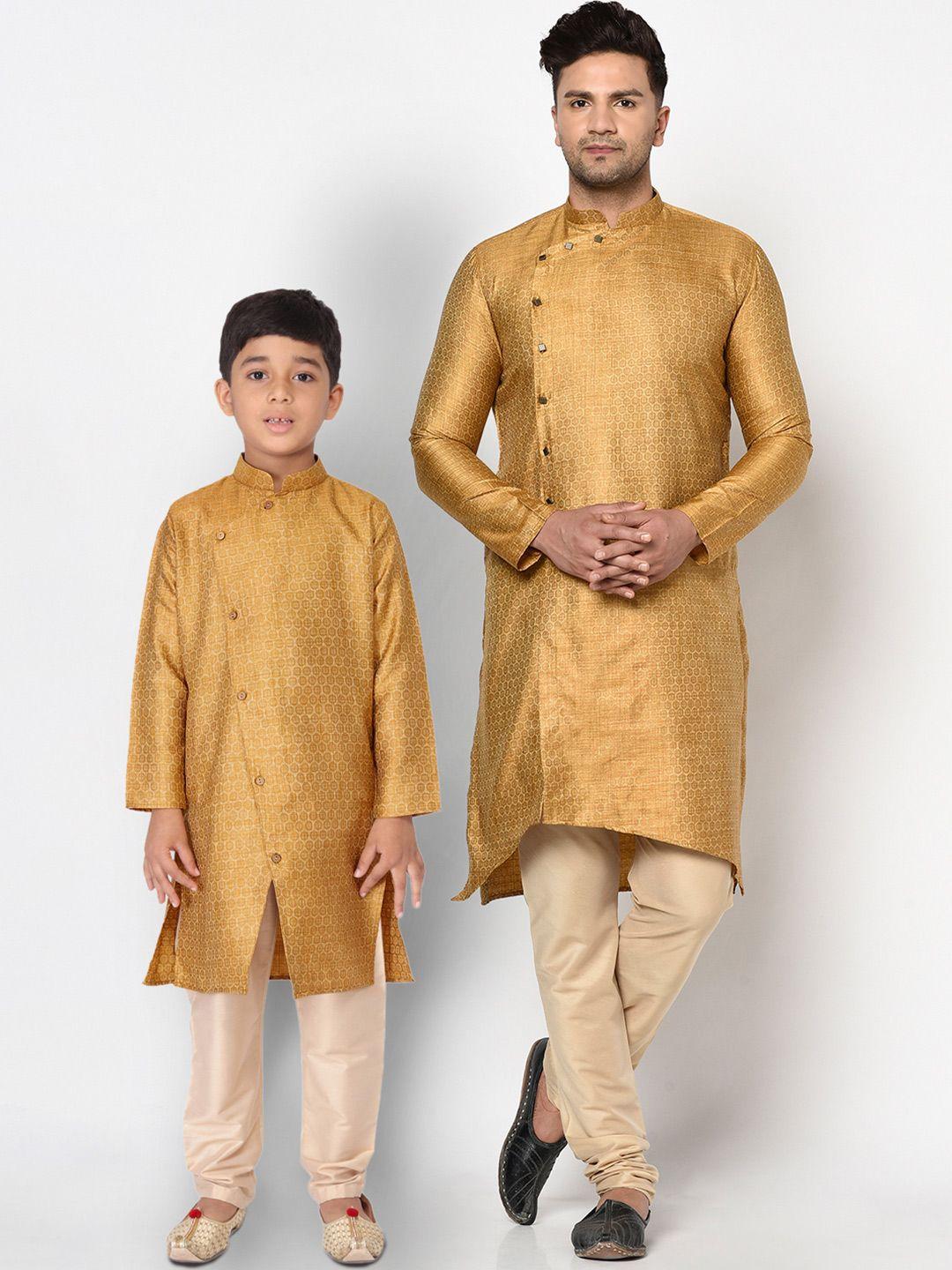 tabard boys yellow kurta with churidar