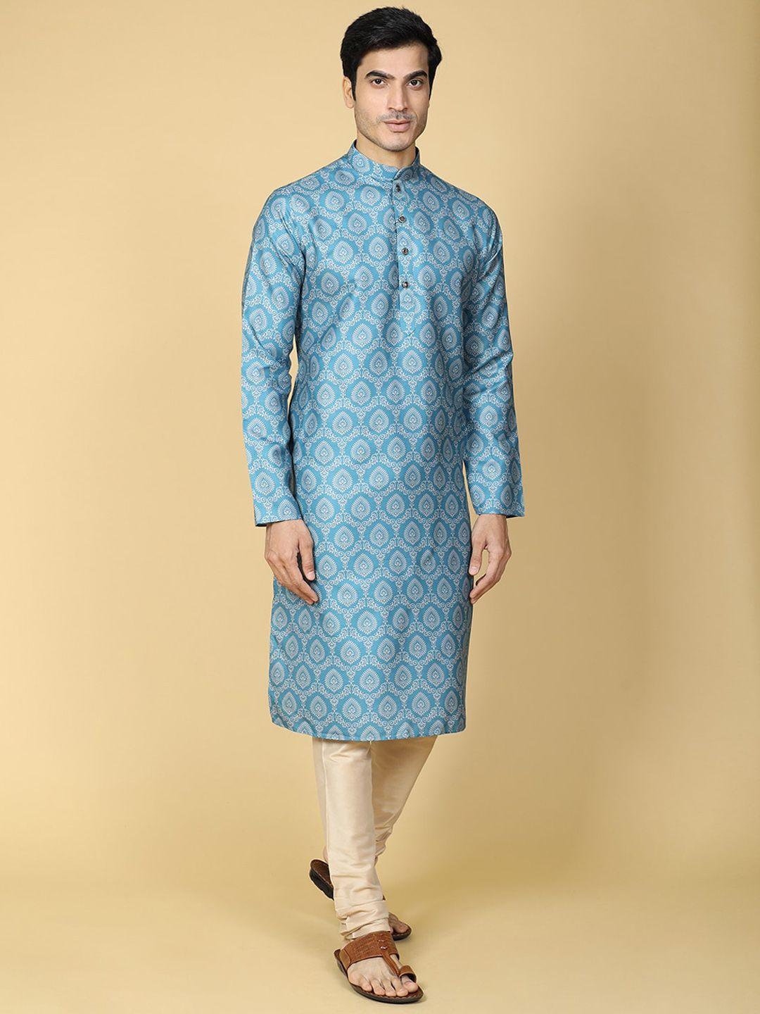 tabard ethnic motifs printed regular pure cotton kurta with churidar