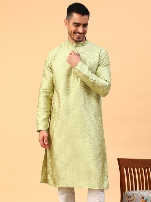 tabard green regular fit kurta