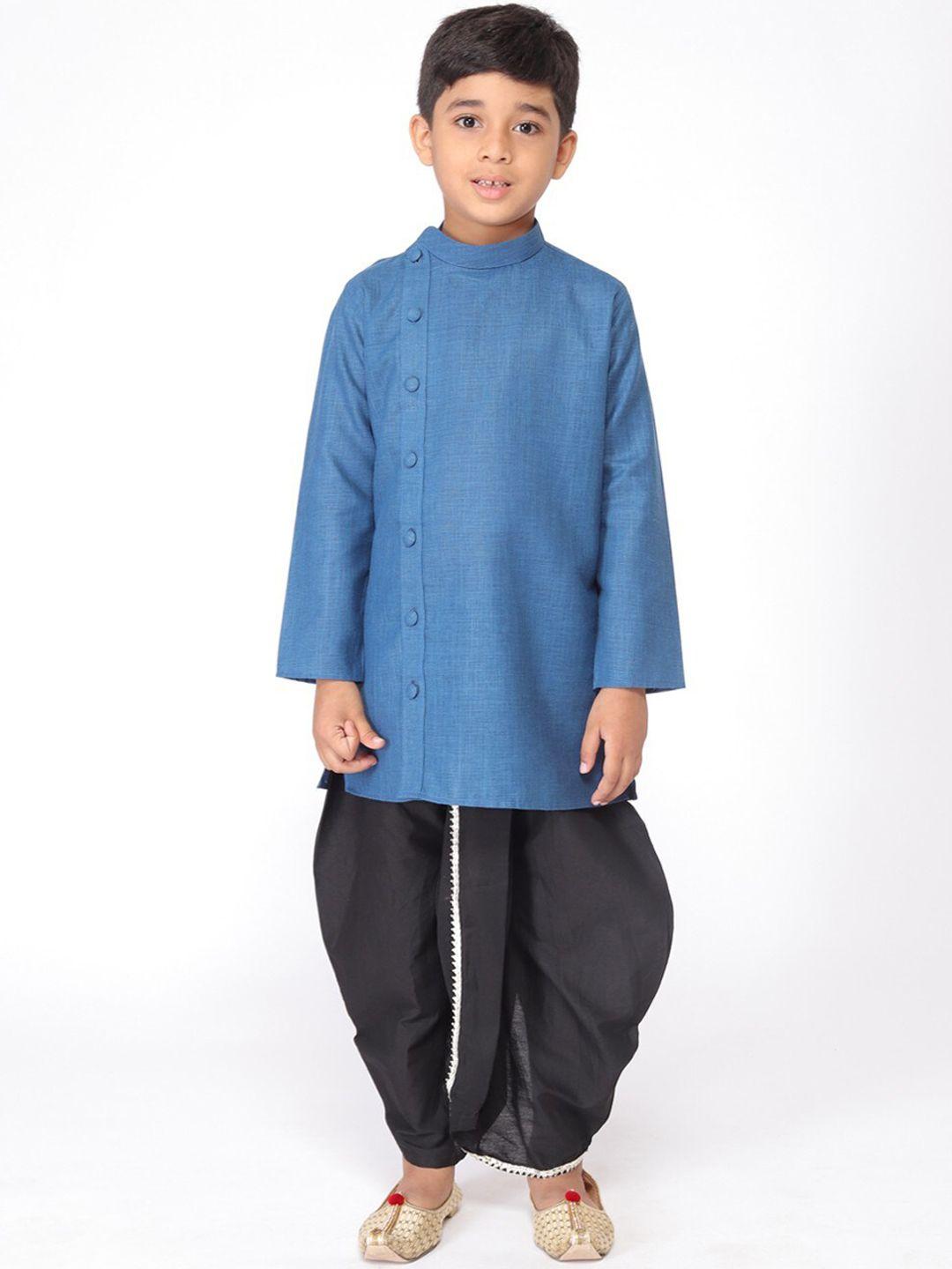 tabard mandarin collar pure cotton kurta with dhoti pants
