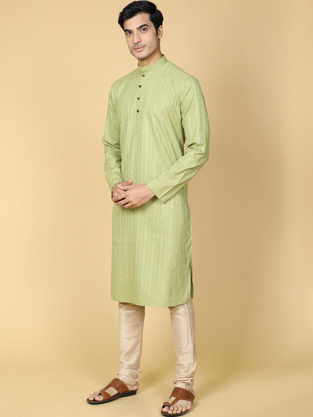 tabard striped regular pure cotton kurta with churidar