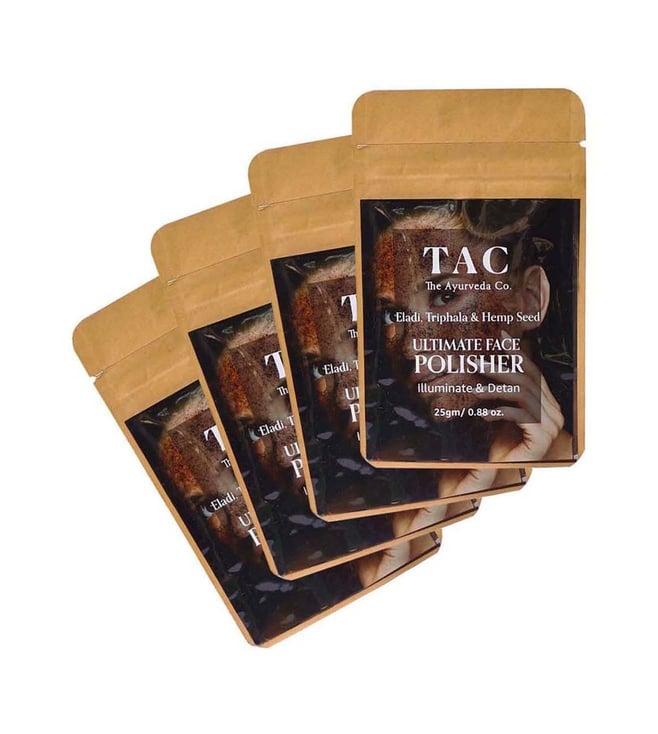 tac - the ayurveda co. illuminate & detan face polisher pack of 4