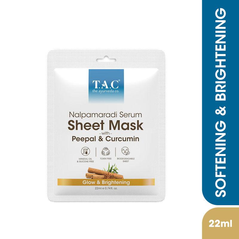 tac - the ayurveda co. nalpamaradi serum sheet mask with peepal & curcumin
