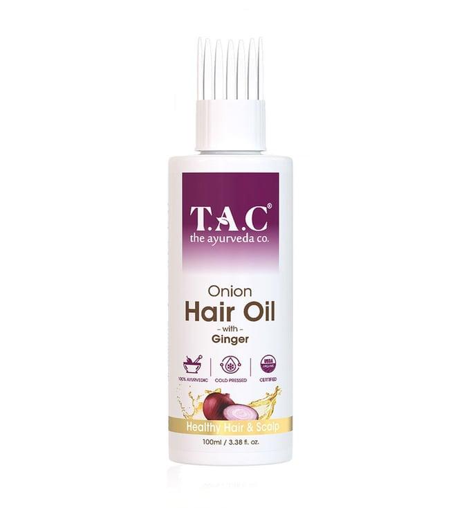 tac - the ayurveda co. onion hair oil with ginger & blackseed extract - 100 ml
