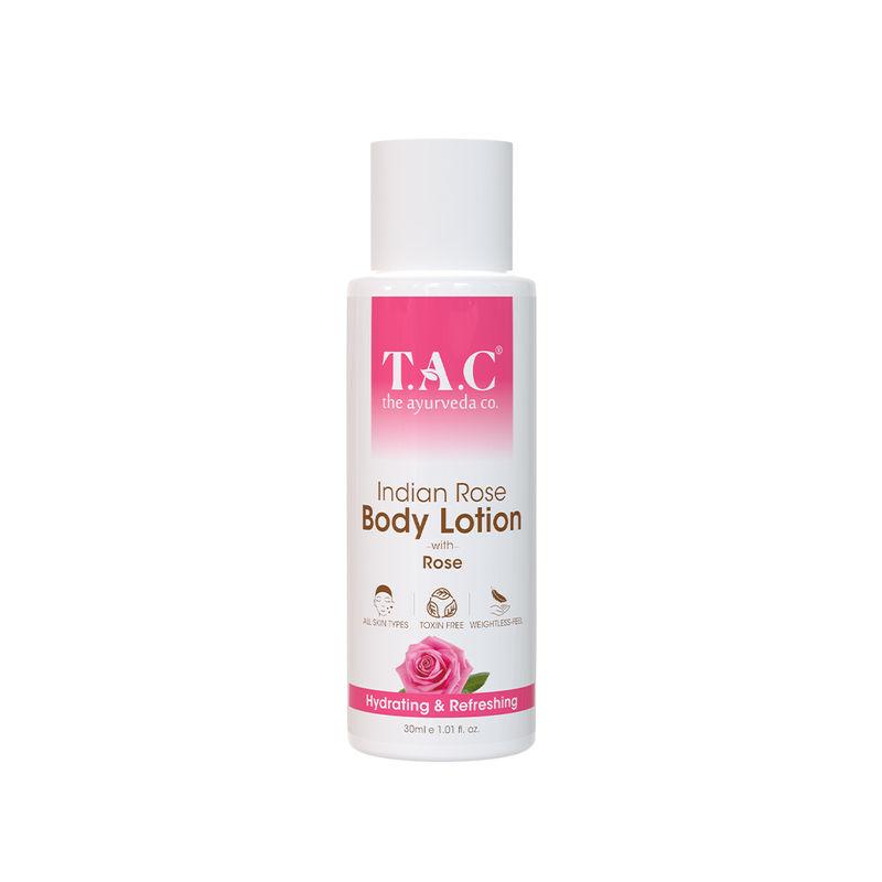 tac - the ayurveda co. rose body lotion for nourished & hydrated skin - mini