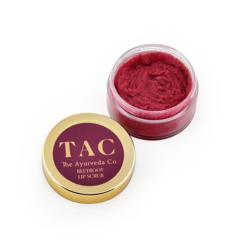 tac - the ayurveda co. beetroot lip scrub, exfoliate, moisturize & reduce lip pigmentation