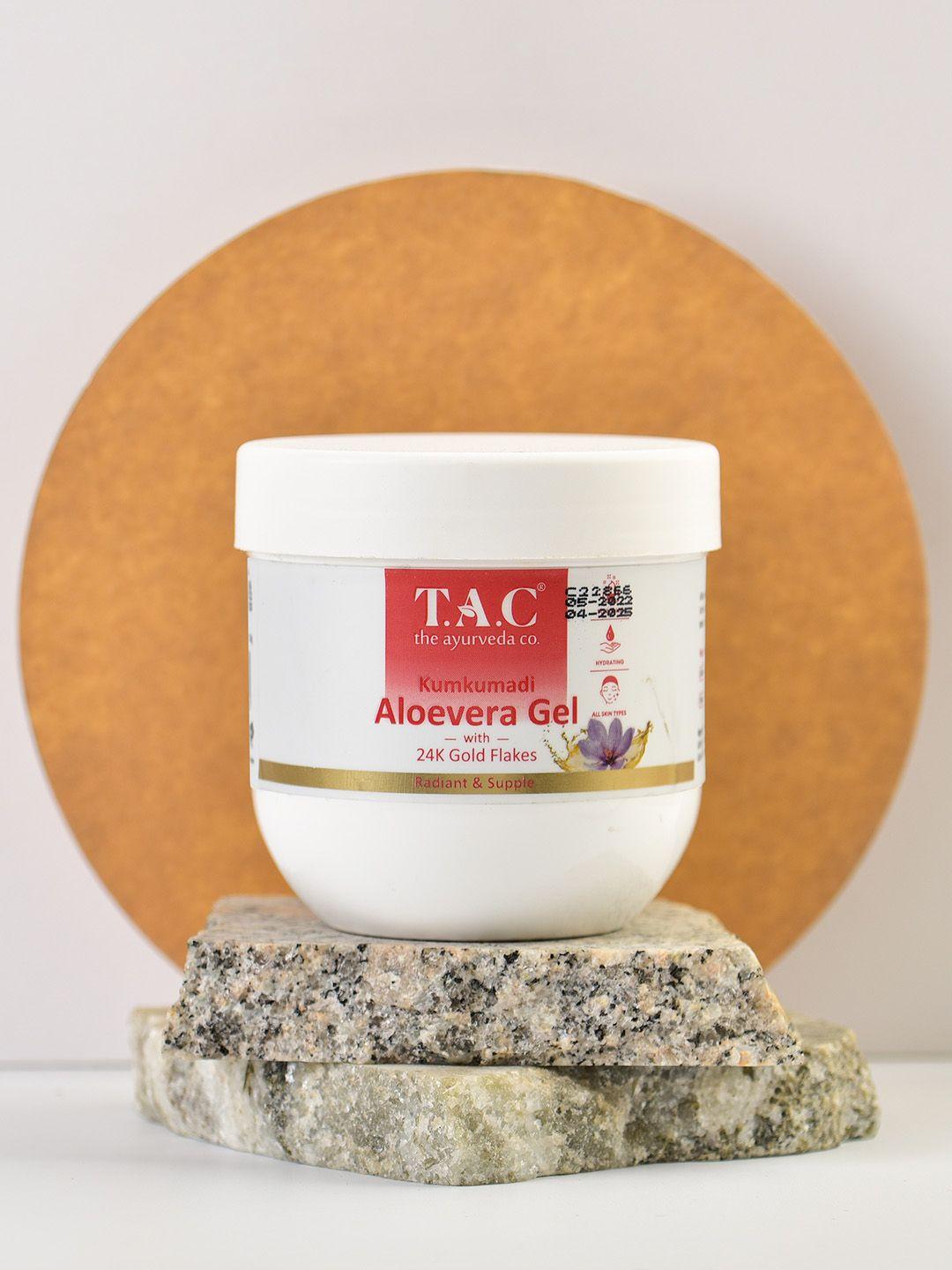 tac - the ayurveda co. kumkumadi aloe vera gel with 24k gold flakes & safffron- 200g