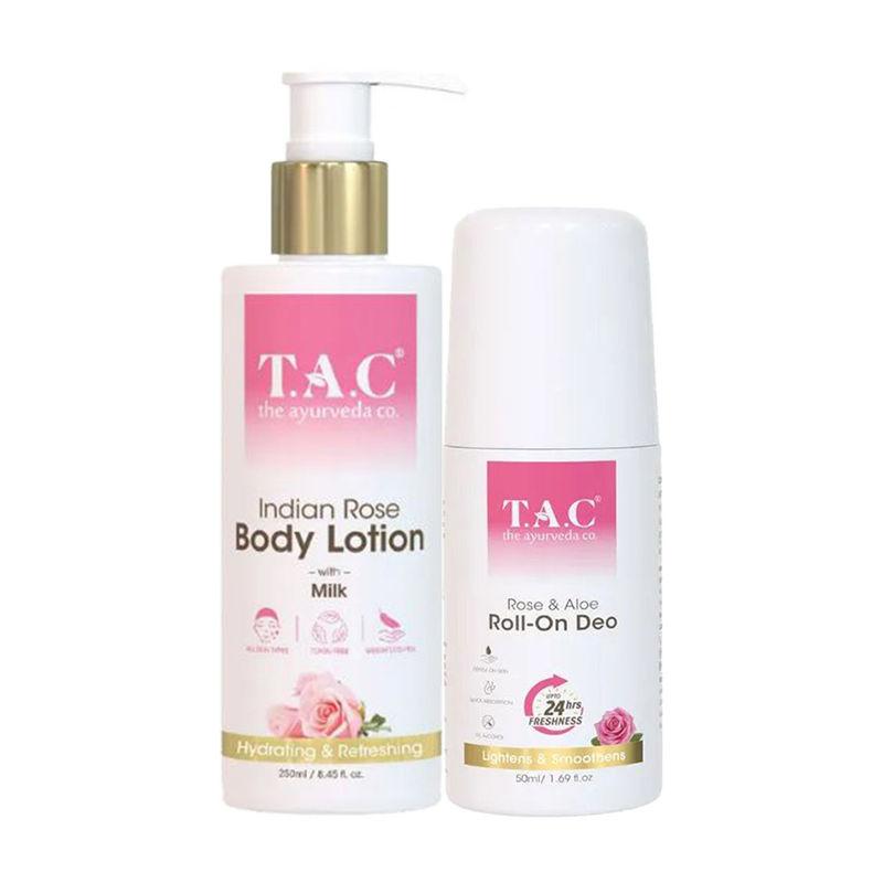 tac - the ayurveda co. rose roll-on and body lotion for smooth & refreshing skin