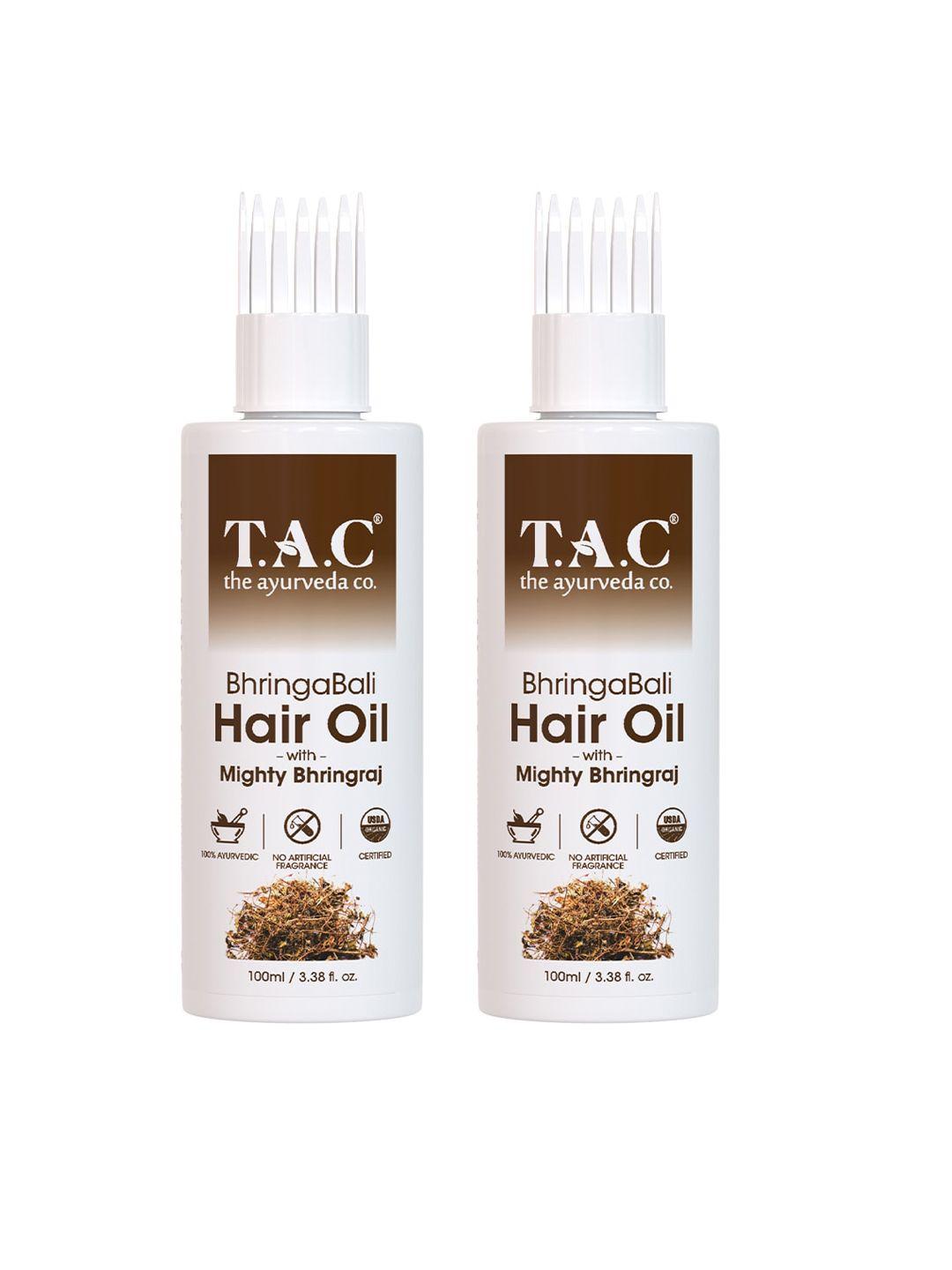 tac - the ayurveda co. set of 2 bhringabali hair oil with amla for hair growth- 100ml each