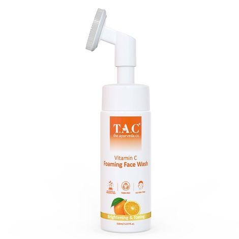 tac - the ayurveda co. vitamin c foaming face wash for face brightening and toning skin , 150ml