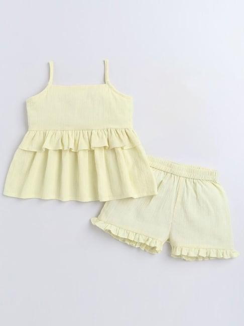 taffy kids yellow cotton comfort fit top set