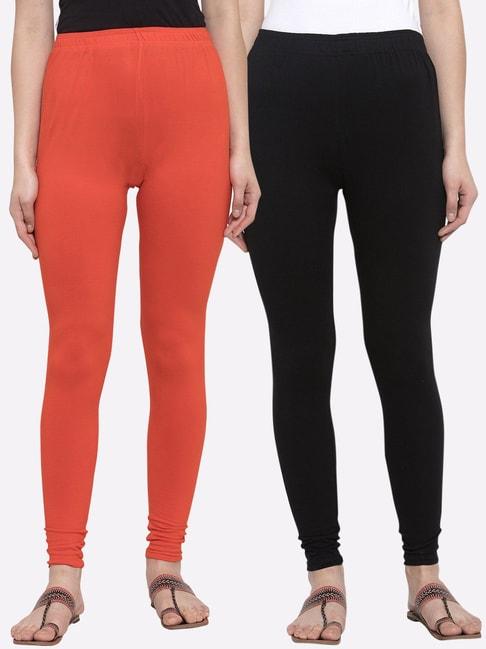 tag 7 black & orange leggings - pack of 2