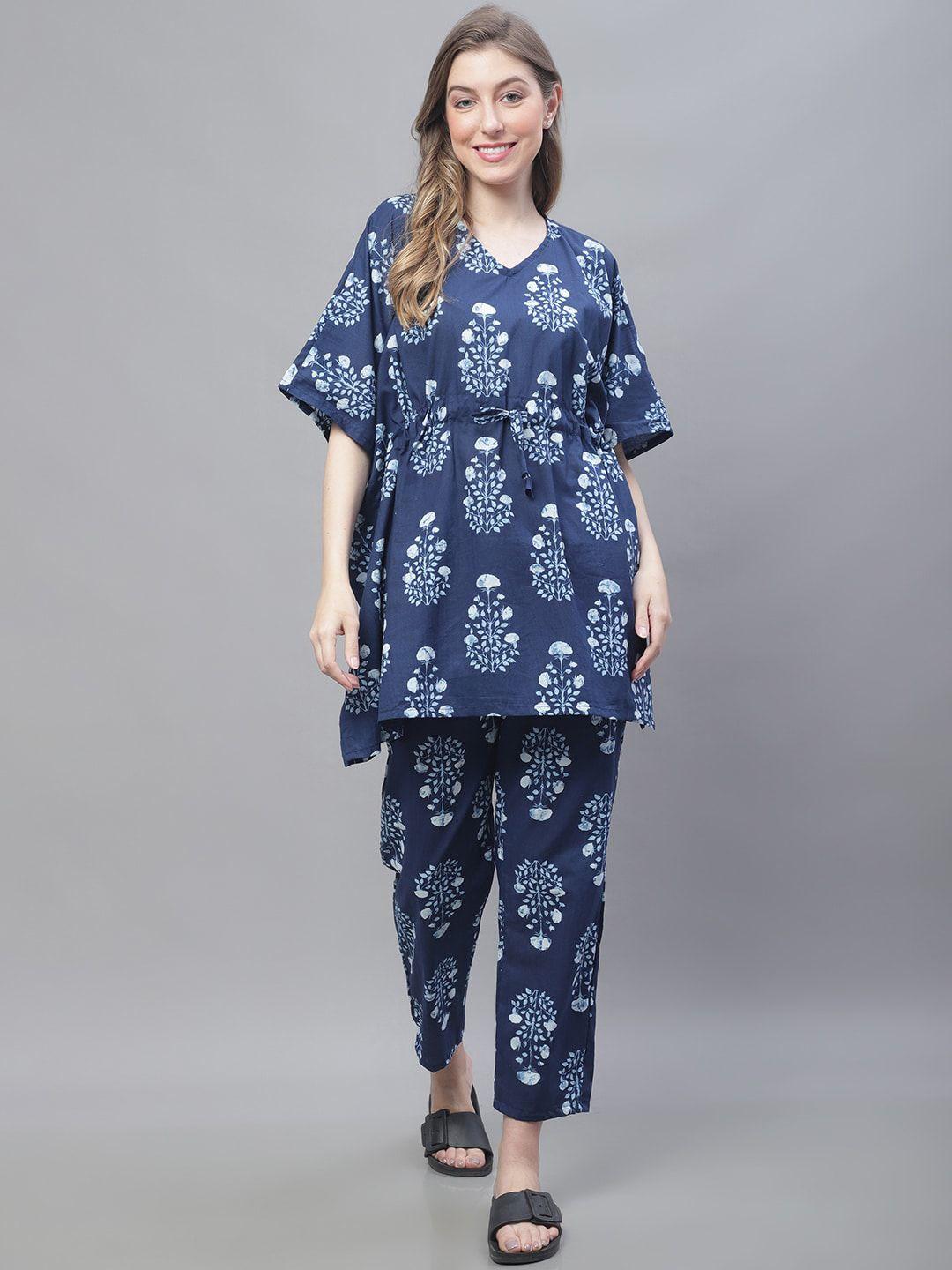 tag 7 ethnic motifs printed pure cotton night suit