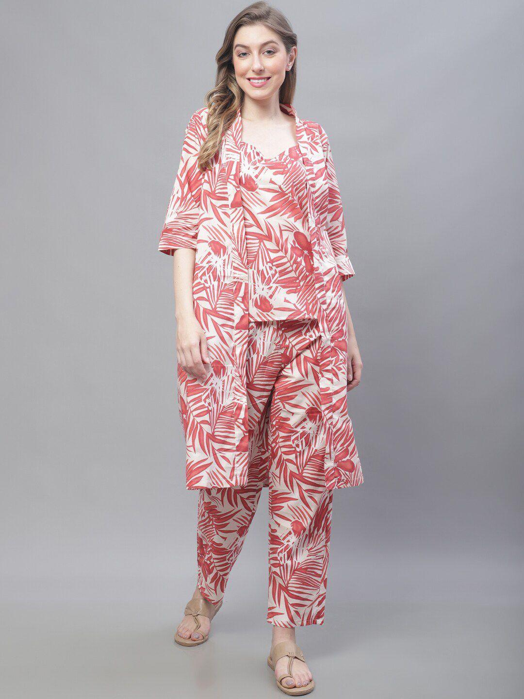 tag 7 floral printed top with palazzos & jacket
