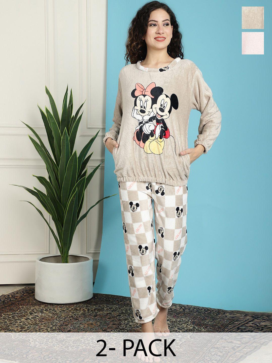 tag 7 pack of 2 mickey mouse printed night suit