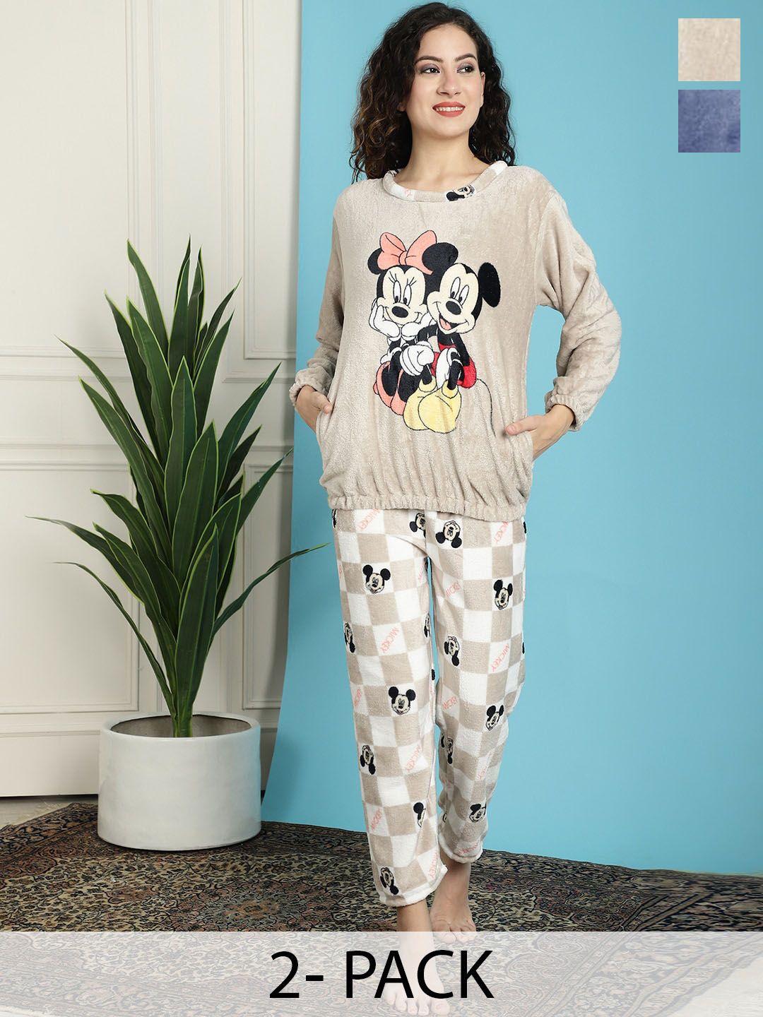 tag 7 pack of 2 mickey mouse printed night suit