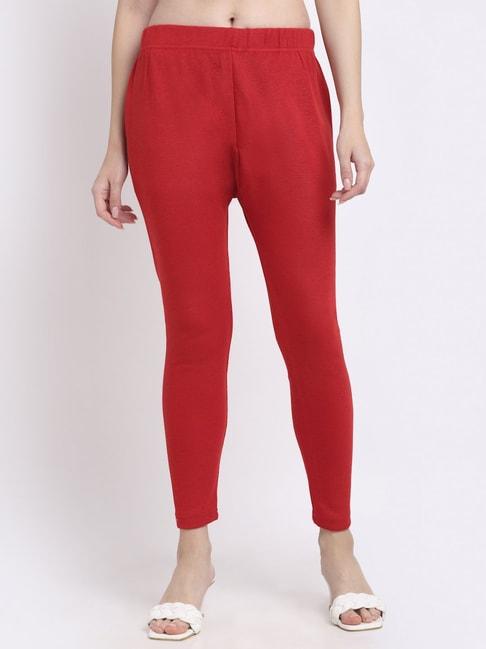 tag 7 red regular fit leggings