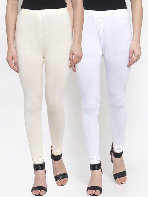 tag 7 white & cream leggings - pack of 2