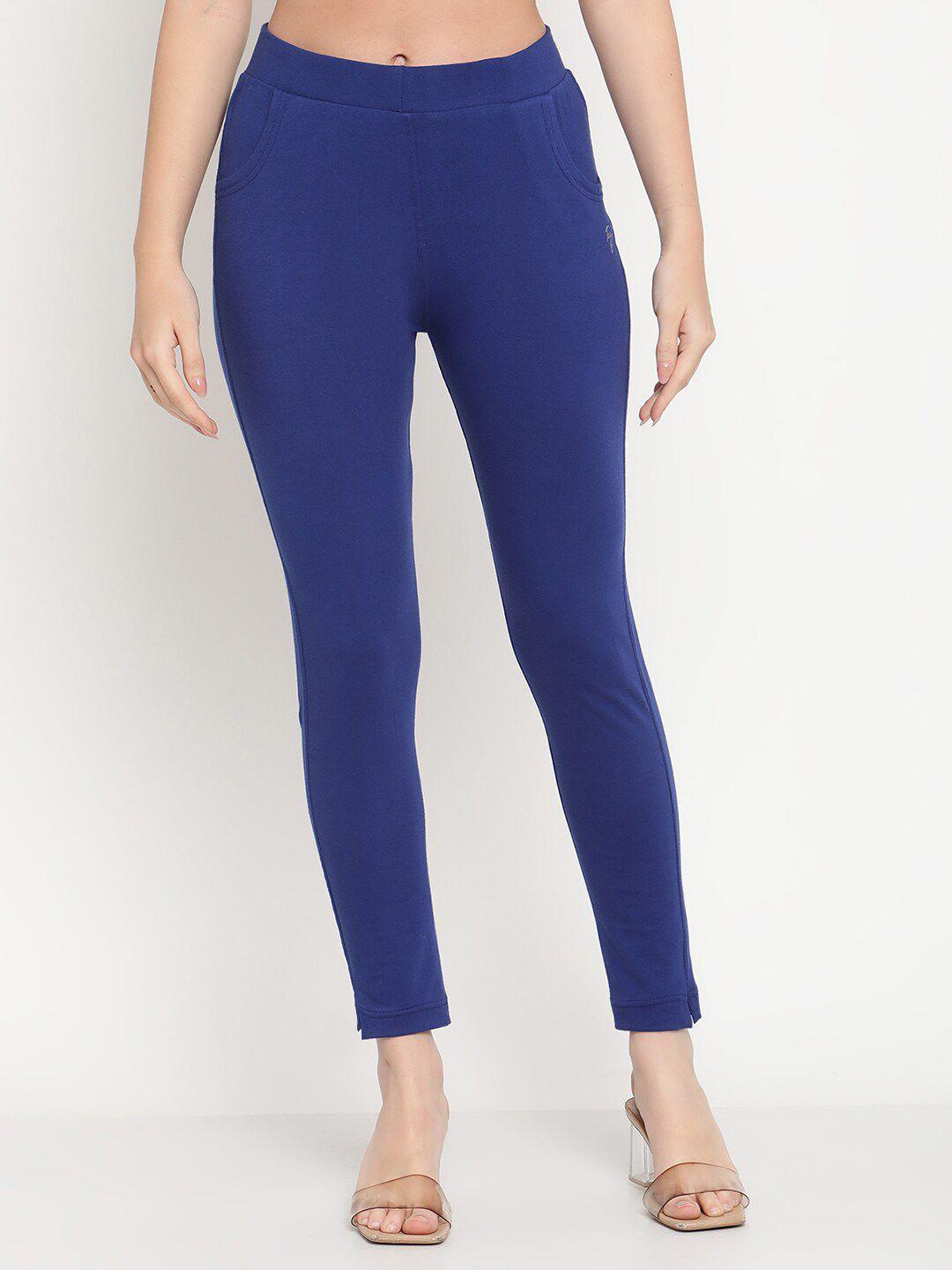 tag 7 women blue solid jeggings