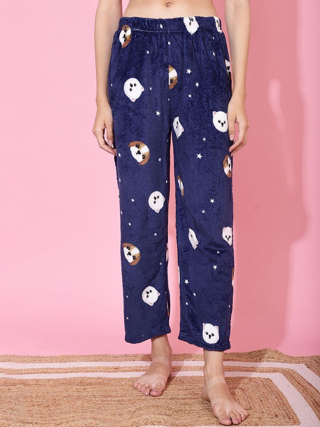 tag 7 women conversational printed mid-rise lounge pants