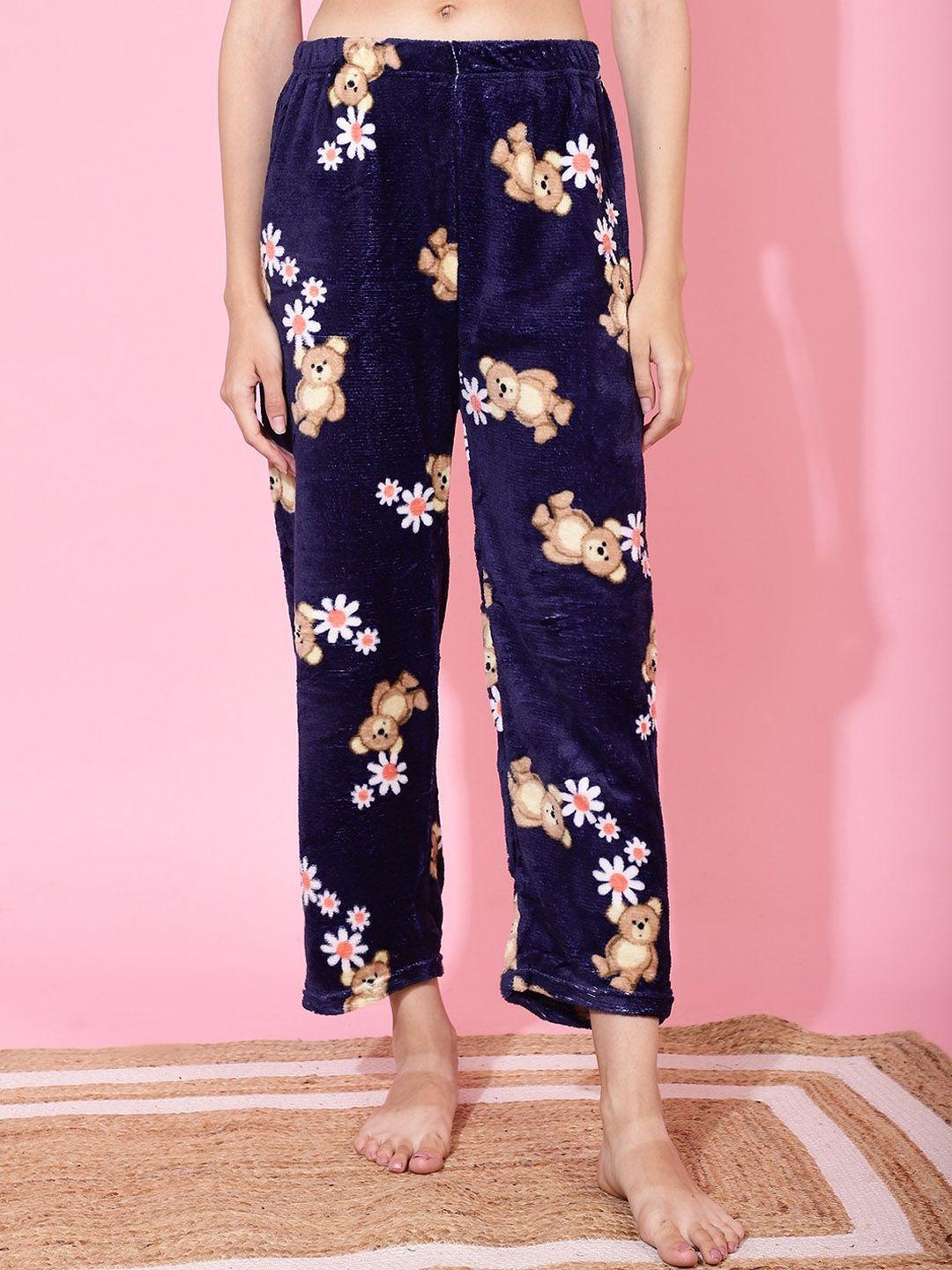 tag 7 women conversational printed mid-rise lounge pants