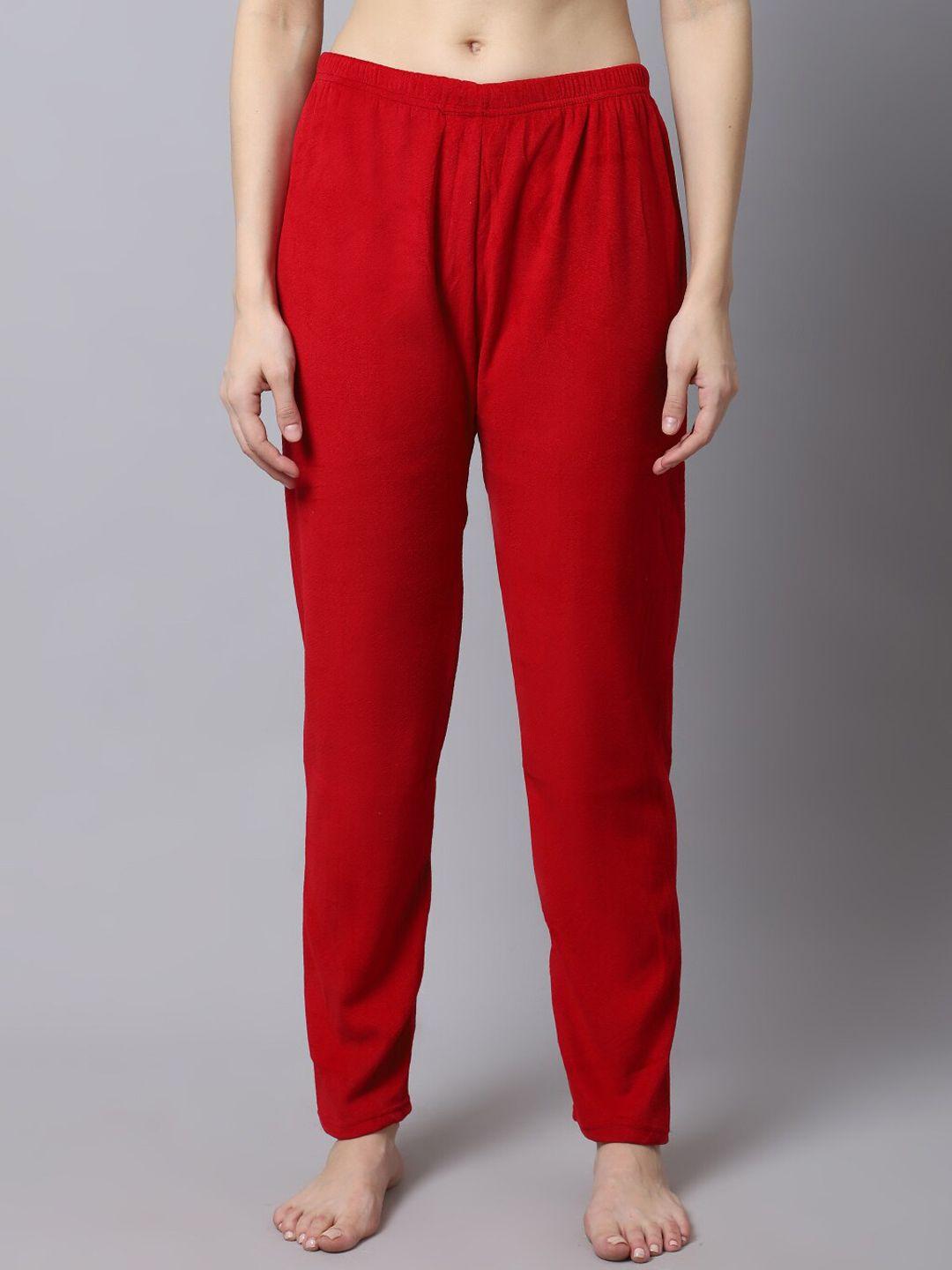 tag 7 women red solid lounge pants