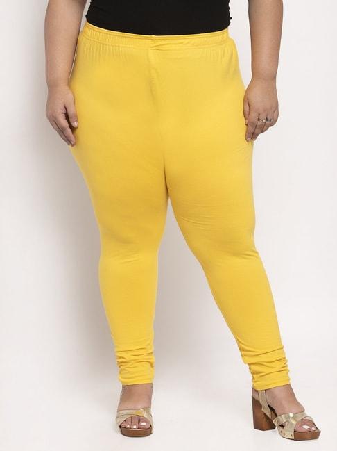 tag 7 yellow cotton plus size leggings