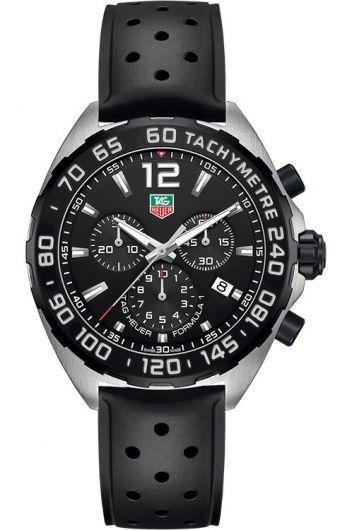 tag heuer formula 1 black dial quartz watch with rubber strap for men - caz1010.ft8024